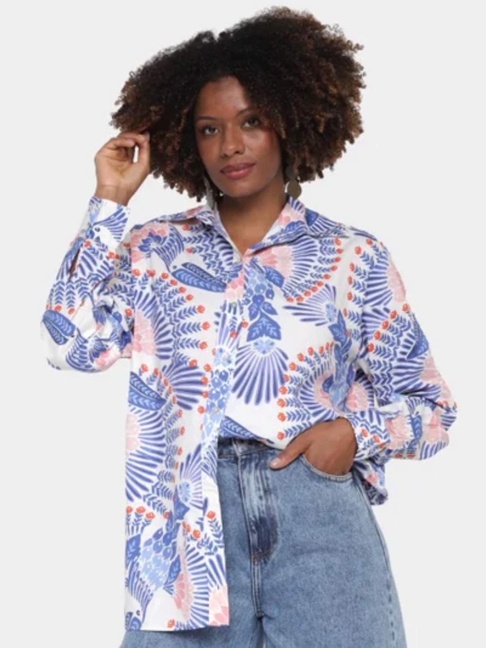 FARM Rio Tucano Em Flor Botanical Button-Down Shirt